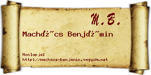 Machács Benjámin névjegykártya