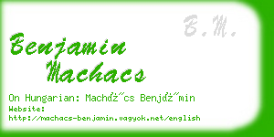 benjamin machacs business card